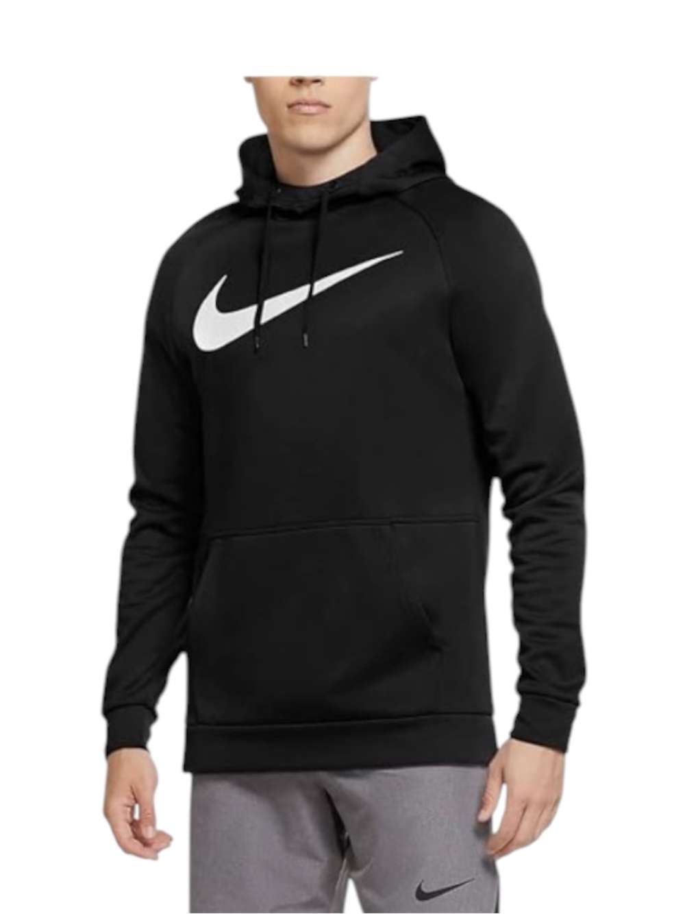 Nike Black Hoodie with White Swoosh Logo - Picture 1 of 7